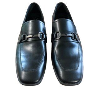 Calvin Klein Men's Dressy Loafer 'Malcome' Black Leather Slip-On, size 12